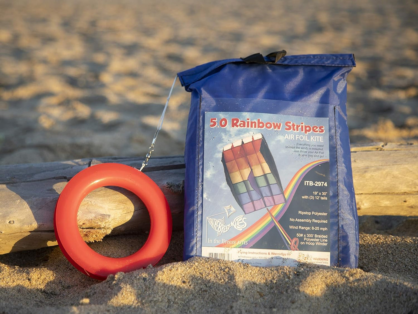 In the Breeze Rainbow Stripes 5.0 Parafoil Kite