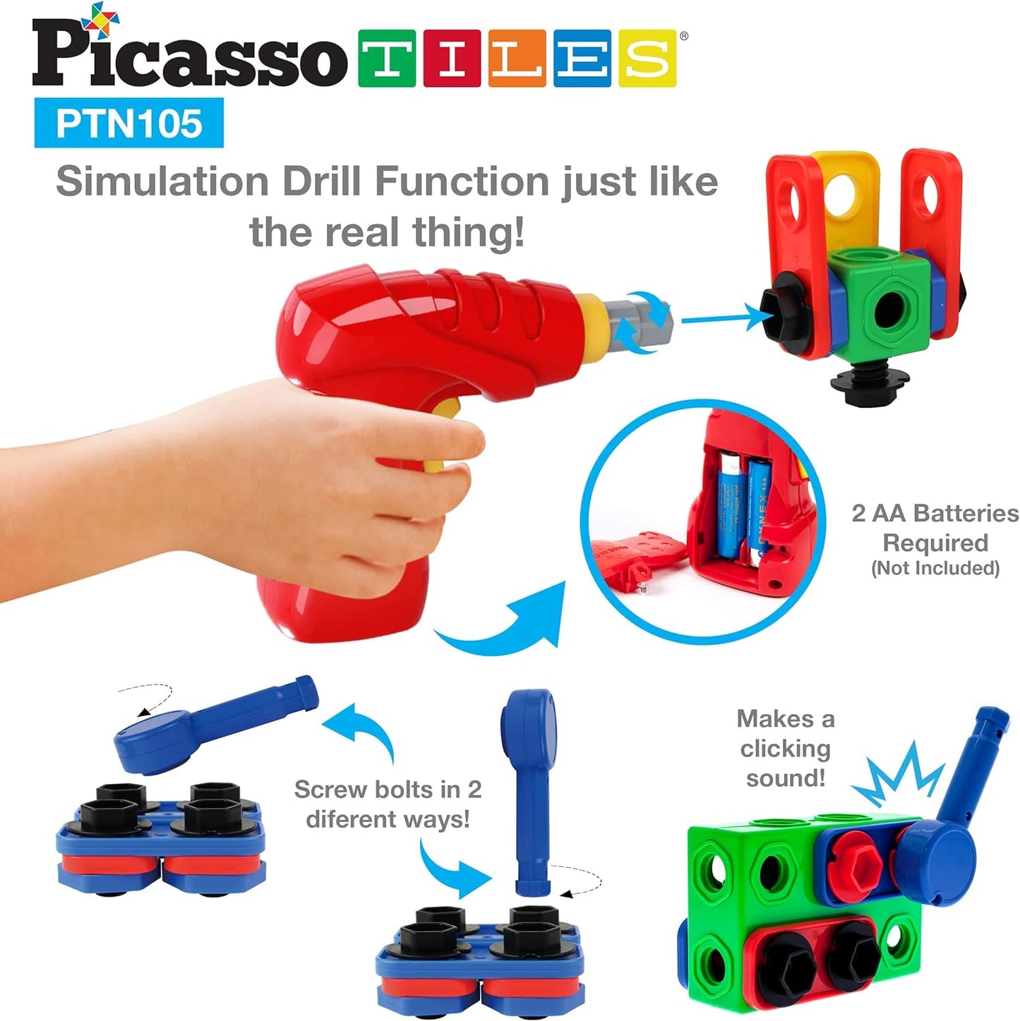 Picasso Toys - 105 Piece Building Block Construction Engineering Kit