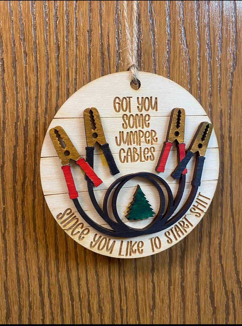 Laser Cut Jumper Cable Ornament
