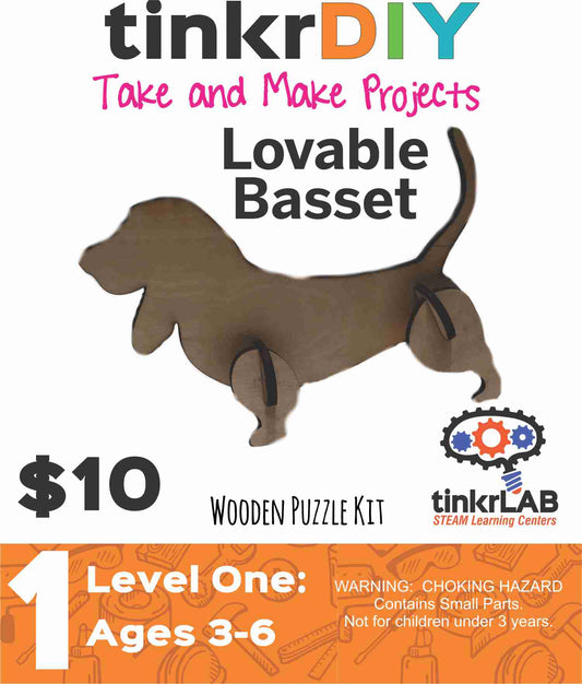 tinkrDIY: Basset Hound Wooden Puzzle - tinkrLAB