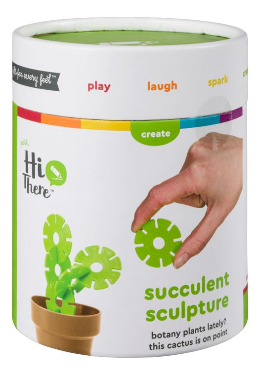 HI THERE! SUCCULENT SCULPTURE PUZZLE IN A POT, DESK TOY - tinkrLAB