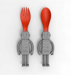 Daydreamer Robot Spoon and Fork Set