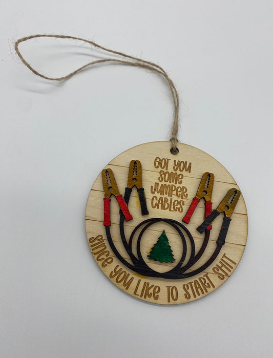 Laser Cut Jumper Cable Ornament