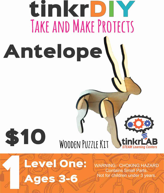 tinkrDIY: Antelope Wooden Puzzle - tinkrLAB