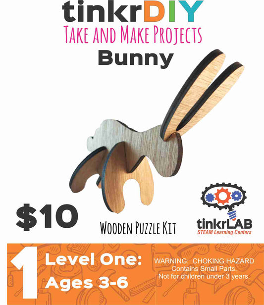 tinkrDIY: Bunny Rabbit Wooden Puzzle - tinkrLAB