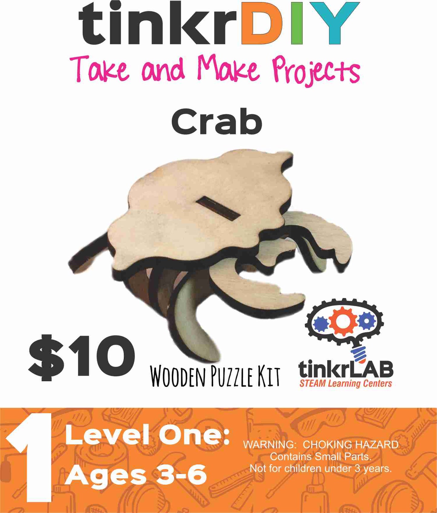 tinkrDIY: Crab Wood Puzzle - tinkrLAB