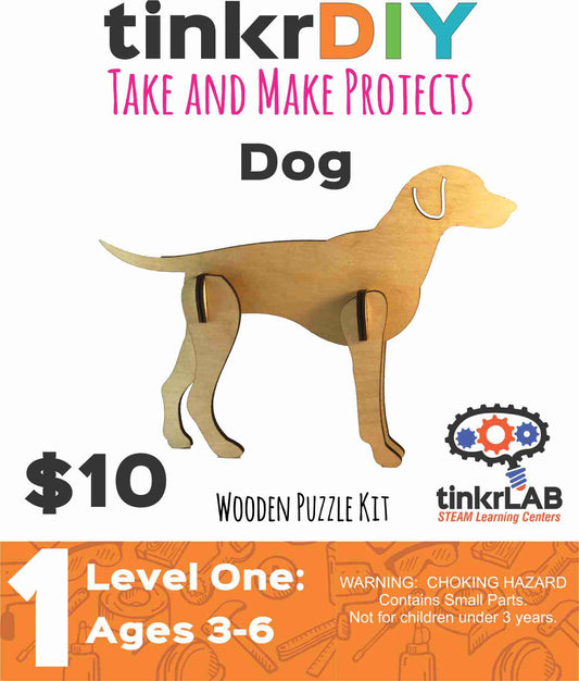 tinkrDIY: Dog Wooden Puzzle - tinkrLAB