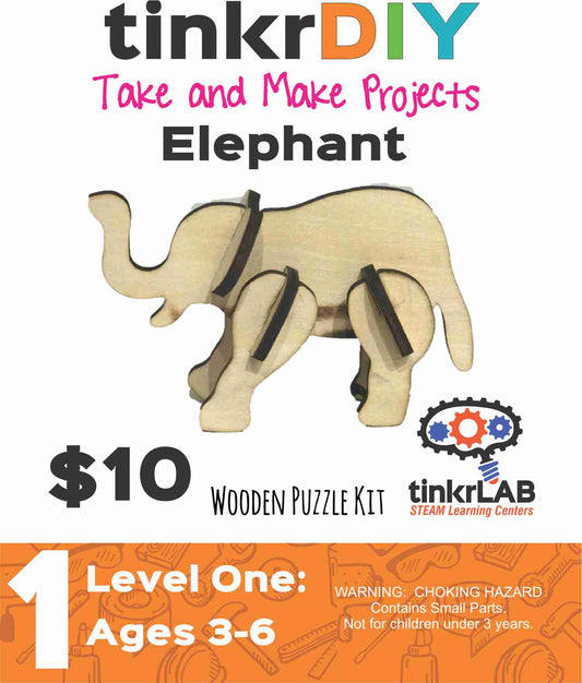 tinkrDIY: Elephant Wood Puzzle - tinkrLAB