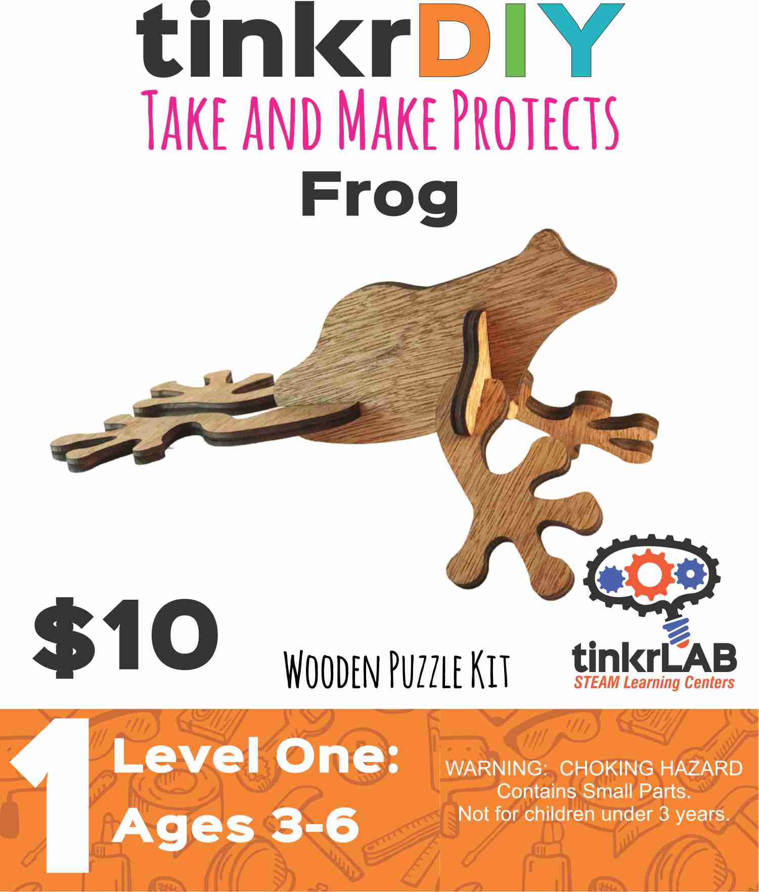 tinkrDIY: Frog Wooden Puzzle - tinkrLAB