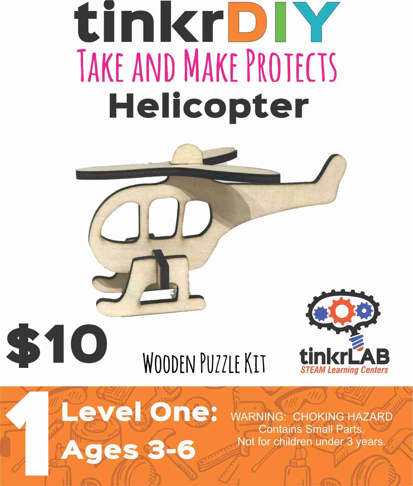 tinkrDIY: Helicopter Wood Puzzle - tinkrLAB