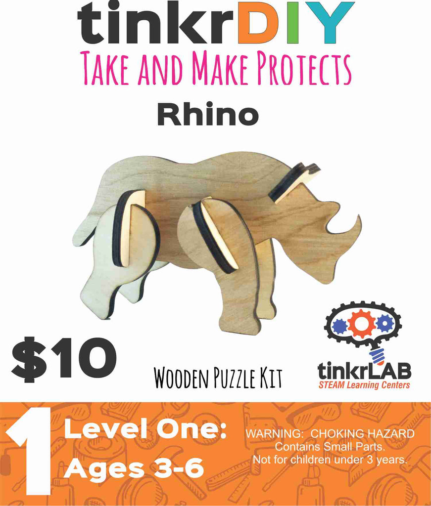 tinkrDIY: Rhino Wooden Puzzle - tinkrLAB