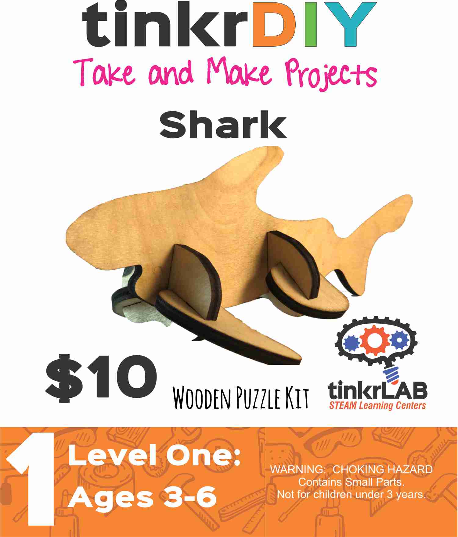 tinkrDIY: Shark Wooden Puzzle - tinkrLAB