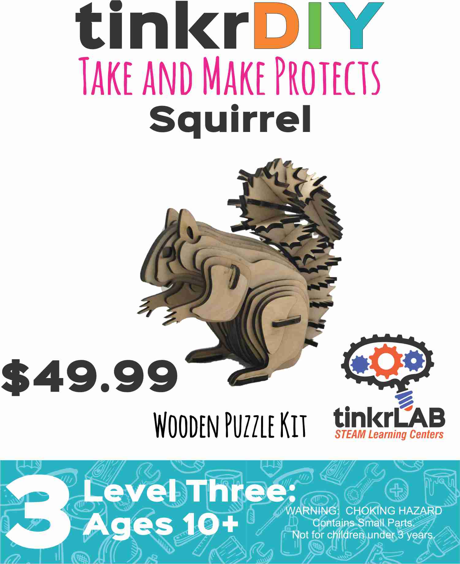 tinkrDIY: Squirrel Wood Puzzle - tinkrLAB